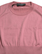 Dolce &amp; Gabbana Pink Crew Neck Cropped Sleeveless Tank Top