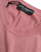 Dolce &amp; Gabbana Pink Crew Neck Cropped Sleeveless Tank Top