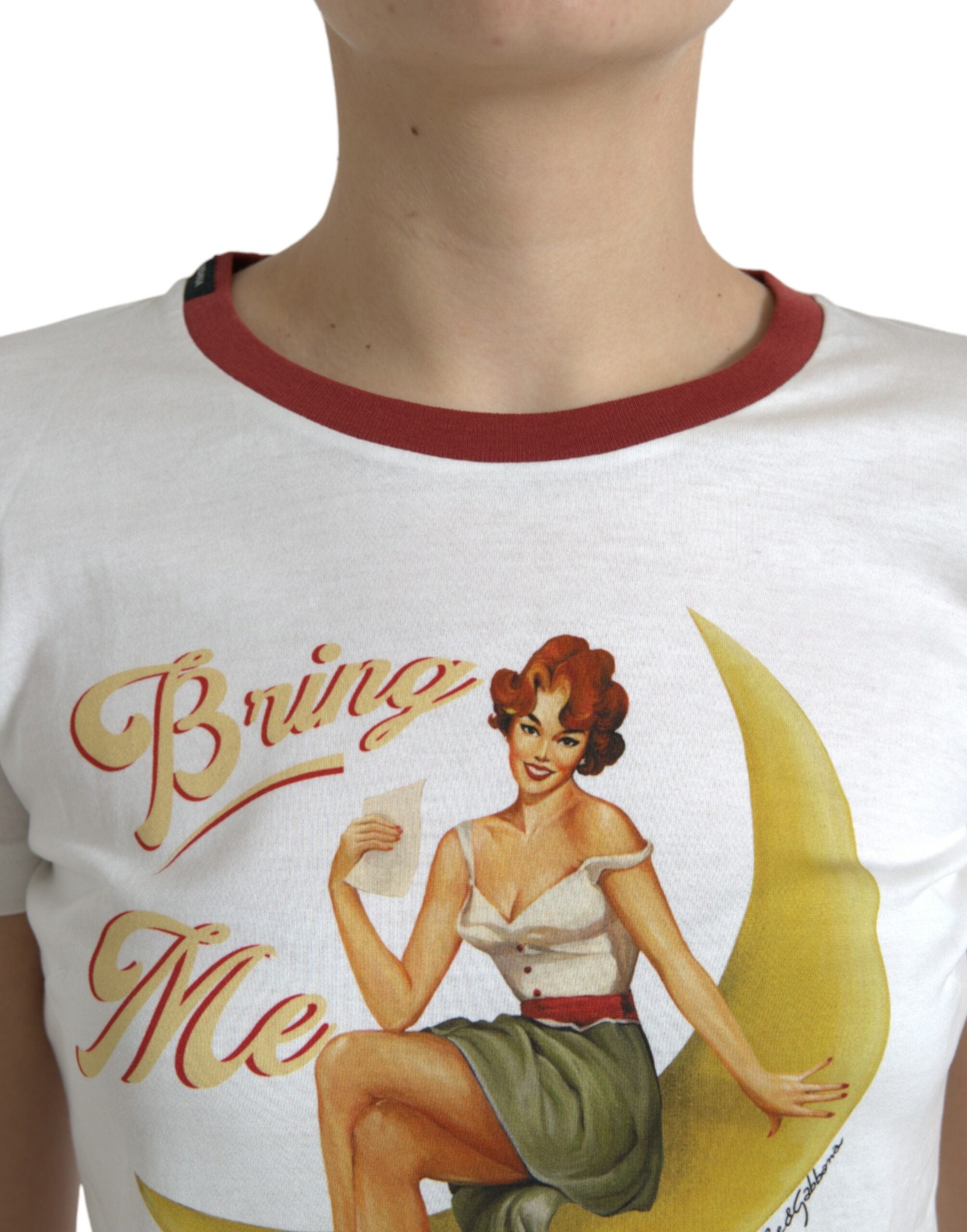 Dolce &amp; Gabbana White Bring Me To The Moon T-shirt Top