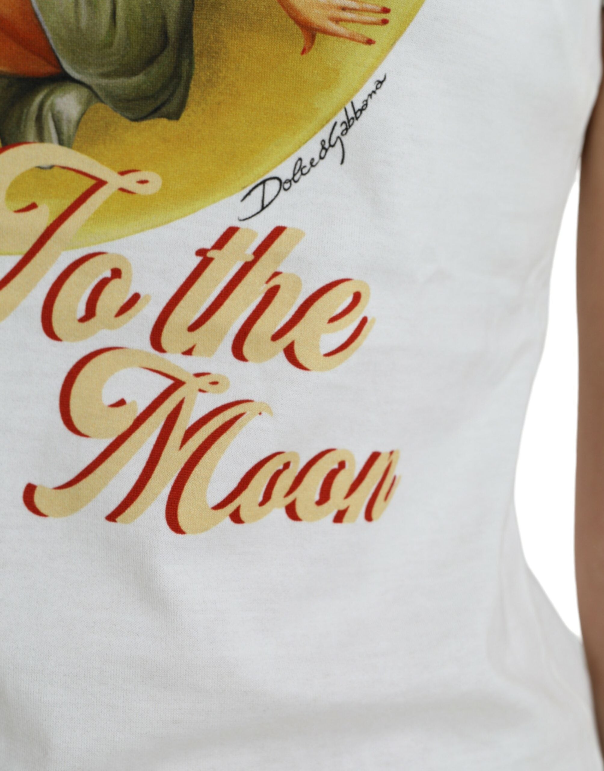 Dolce &amp; Gabbana White Bring Me To The Moon T-shirt Top