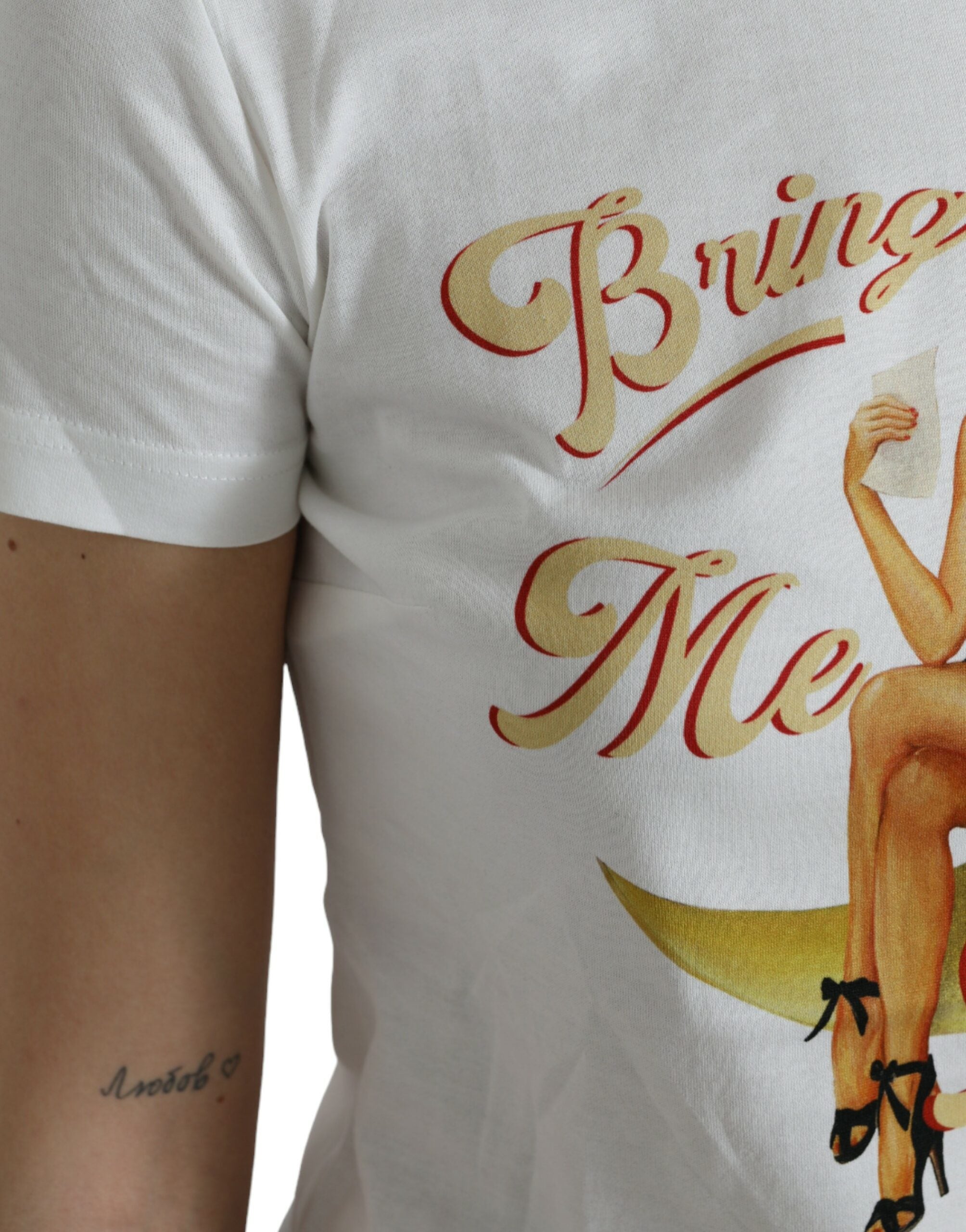 Dolce &amp; Gabbana White Bring Me To The Moon T-shirt Top
