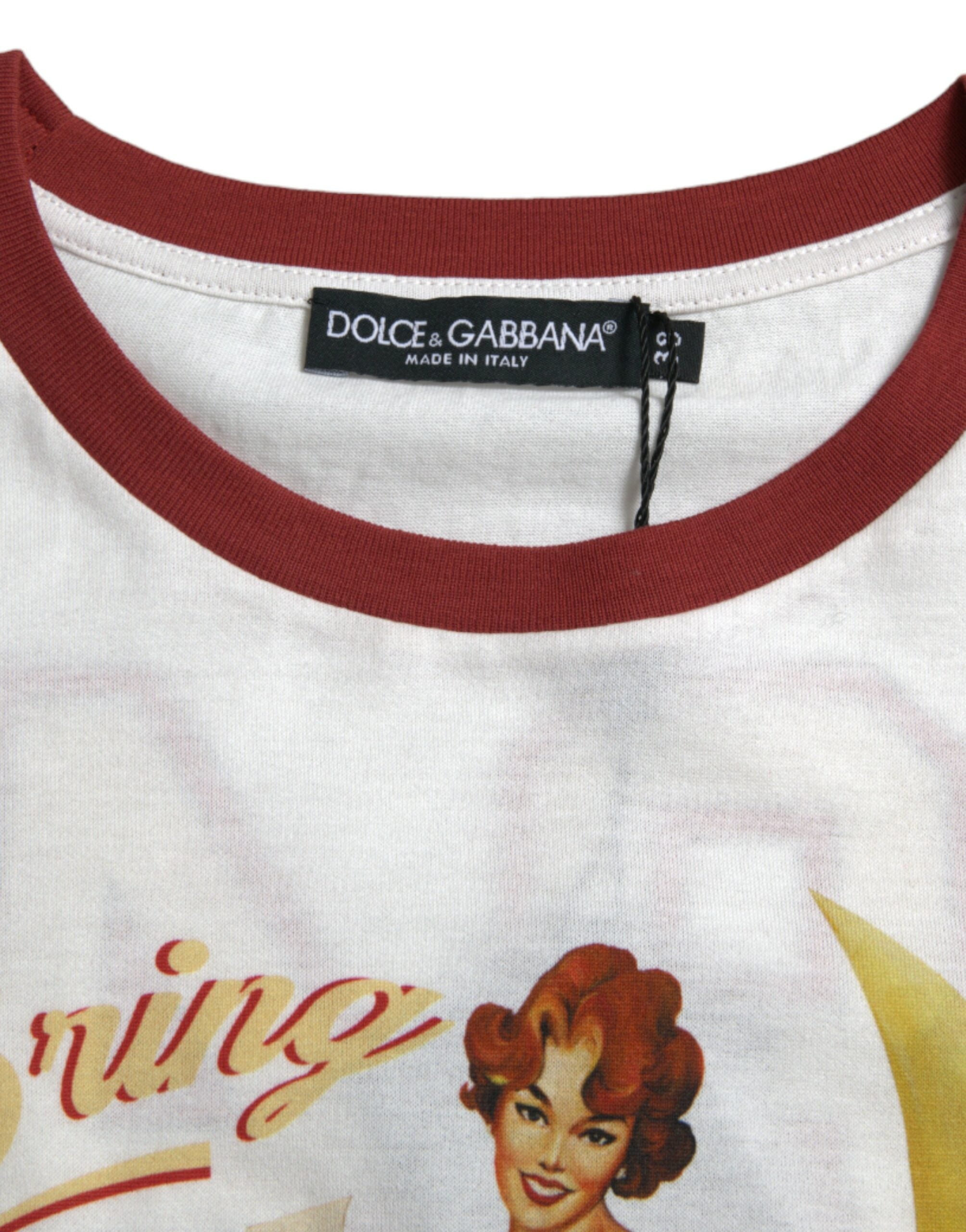 Dolce &amp; Gabbana White Bring Me To The Moon T-shirt Top