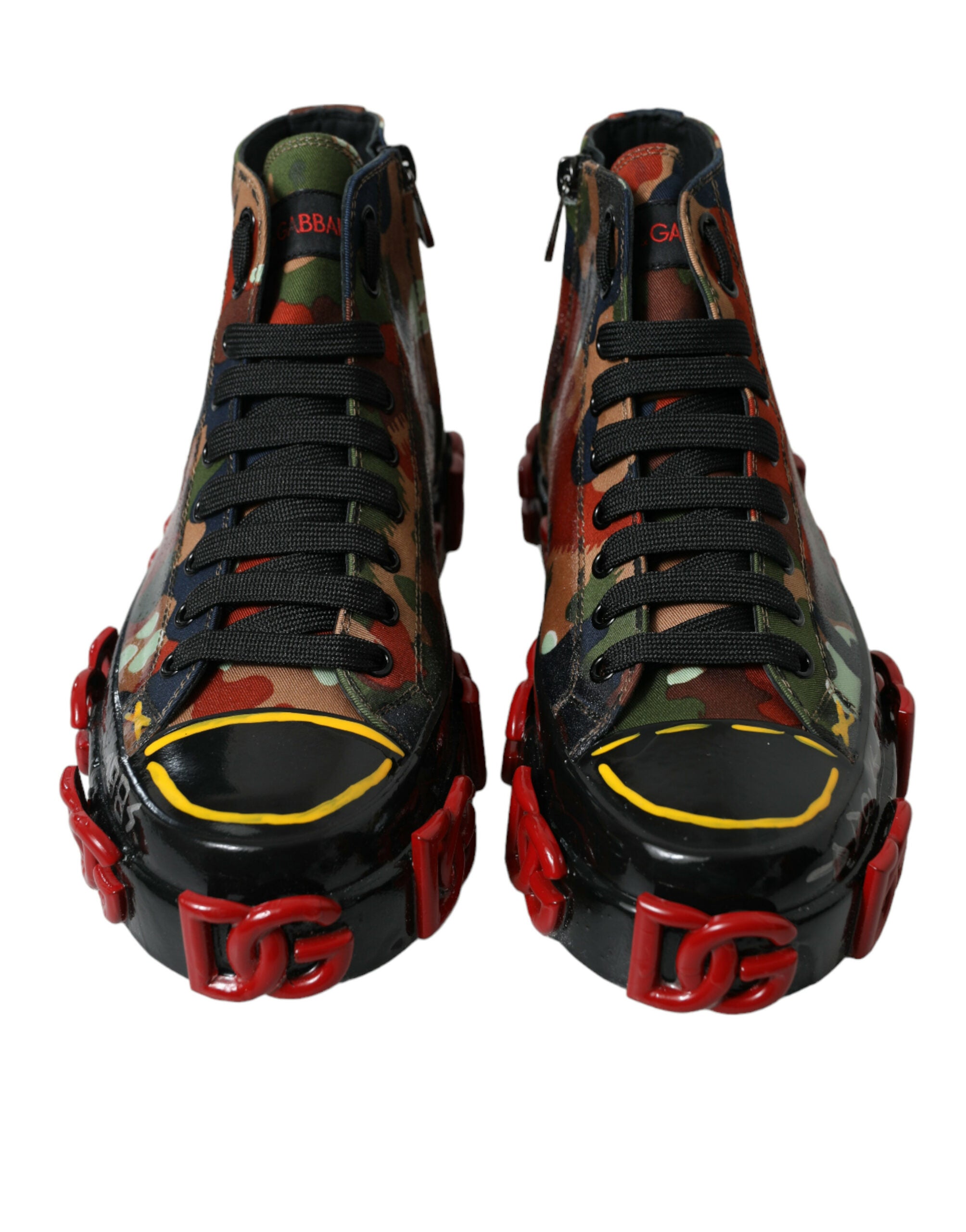 Dolce &amp; Gabbana Multicolor Camouflage High Top Sneakers Shoes