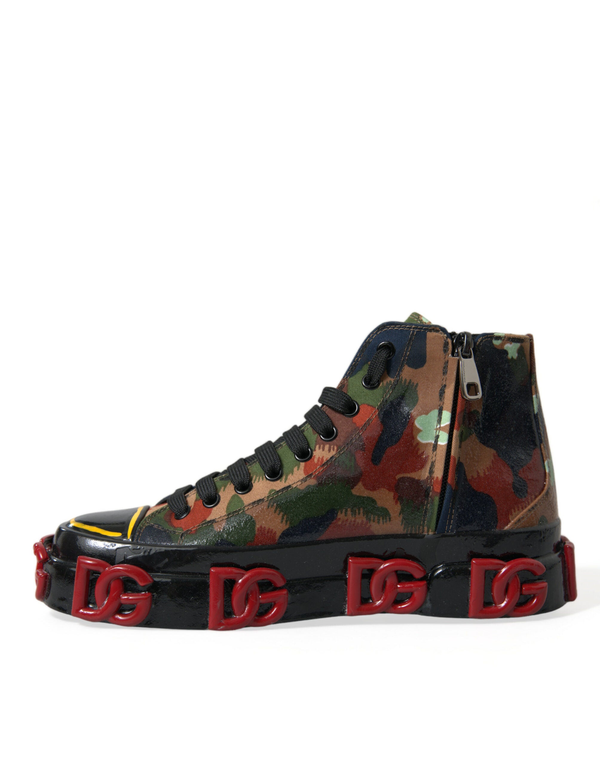 Dolce &amp; Gabbana Multicolor Camouflage High Top Sneakers Shoes