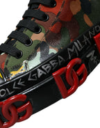 Dolce &amp; Gabbana Multicolor Camouflage High Top Sneakers Shoes
