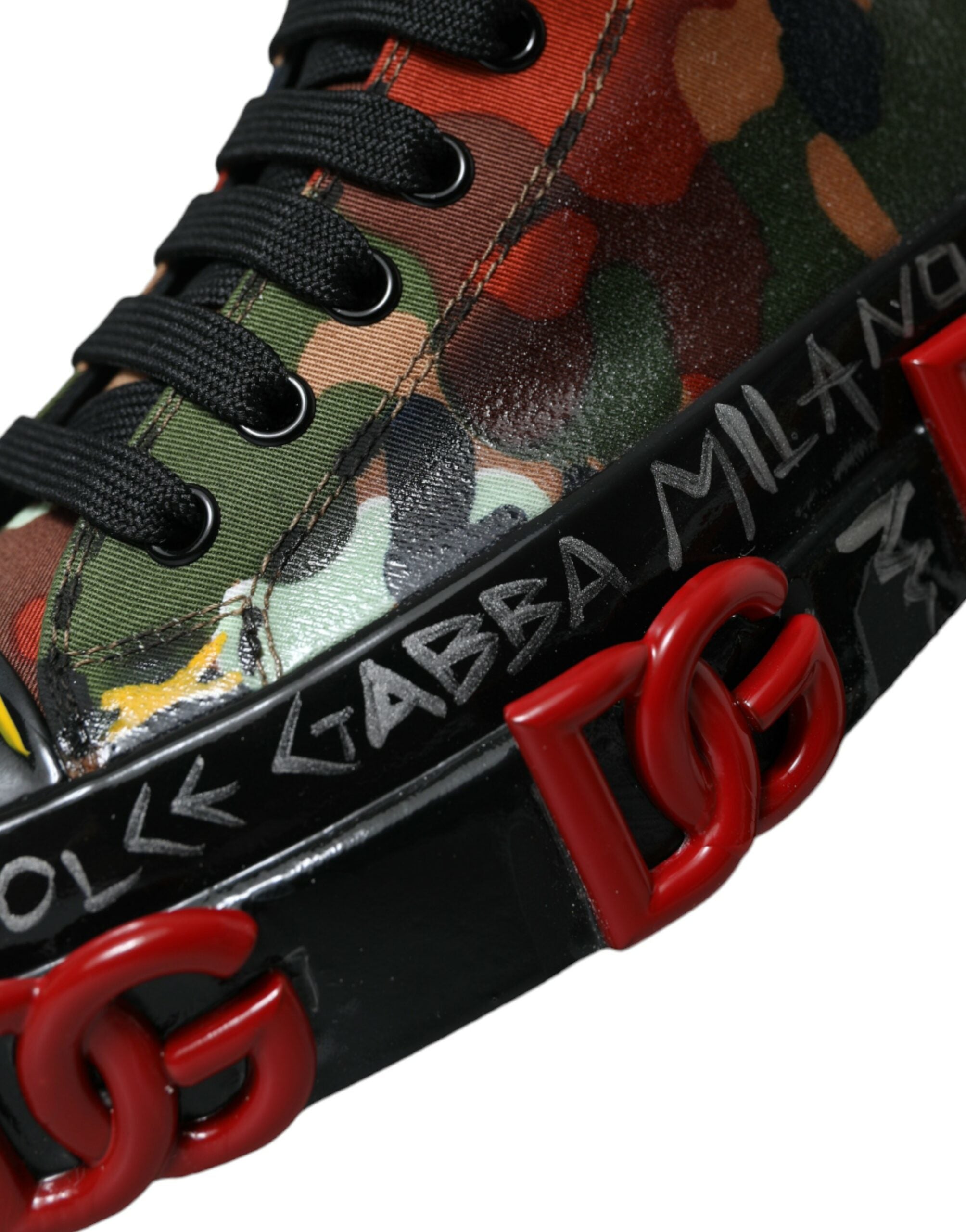 Dolce &amp; Gabbana Multicolor Camouflage High Top Sneakers Shoes