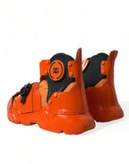 Dolce &amp; Gabbana Orange Multi Panel Chunky High Top Sneakers Shoes