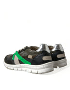 Dolce &amp; Gabbana Multicolor Leather Suede Low Top Sneakers Shoes