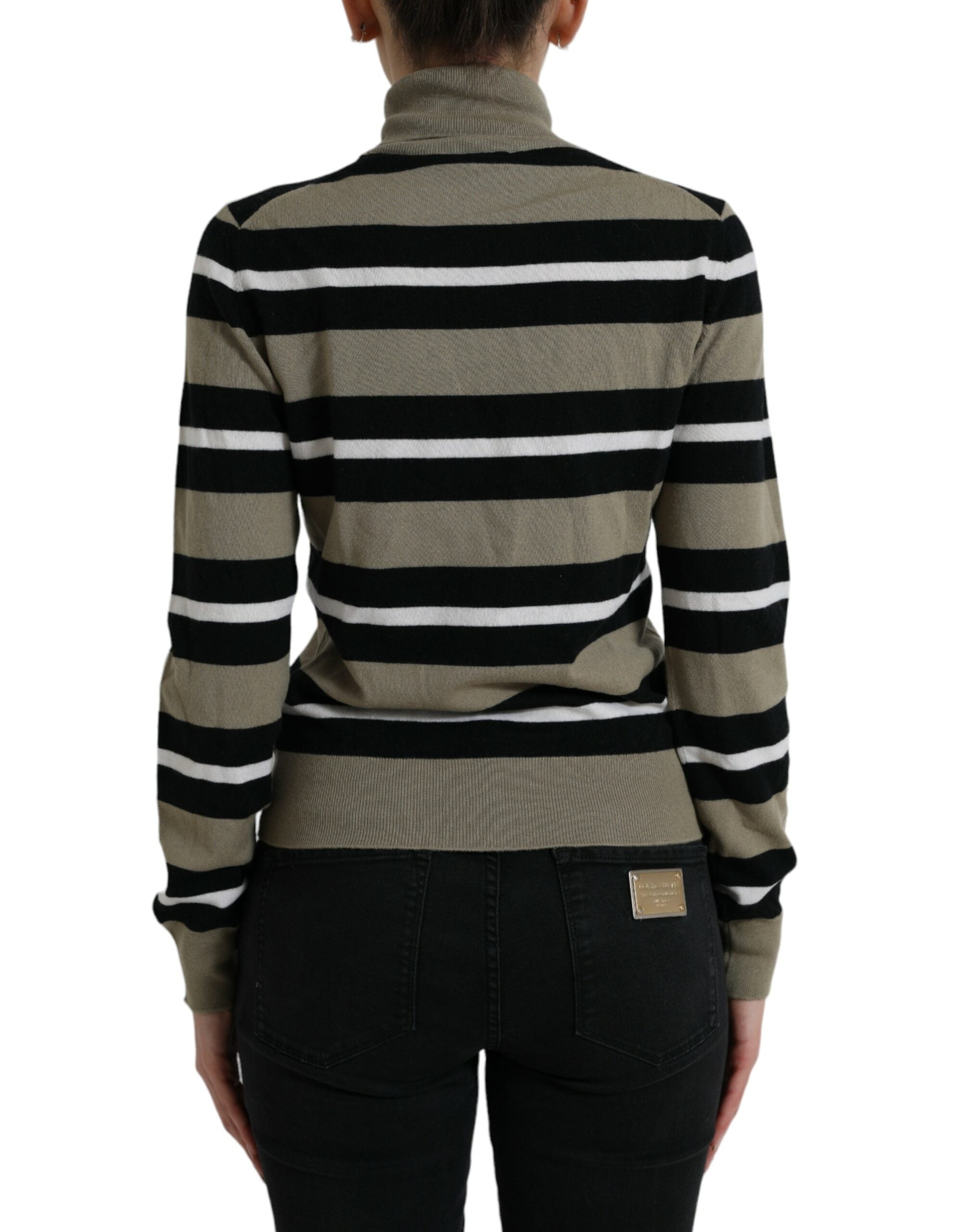 Dolce &amp; Gabbana Multicolor Stripe Wool Logo Pullover Sweater