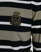 Dolce &amp; Gabbana Multicolor Stripe Wool Logo Pullover Sweater