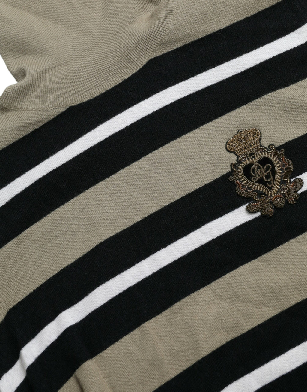 Dolce &amp; Gabbana Multicolor Stripe Wool Logo Pullover Sweater