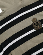 Dolce &amp; Gabbana Multicolor Stripe Wool Logo Pullover Sweater