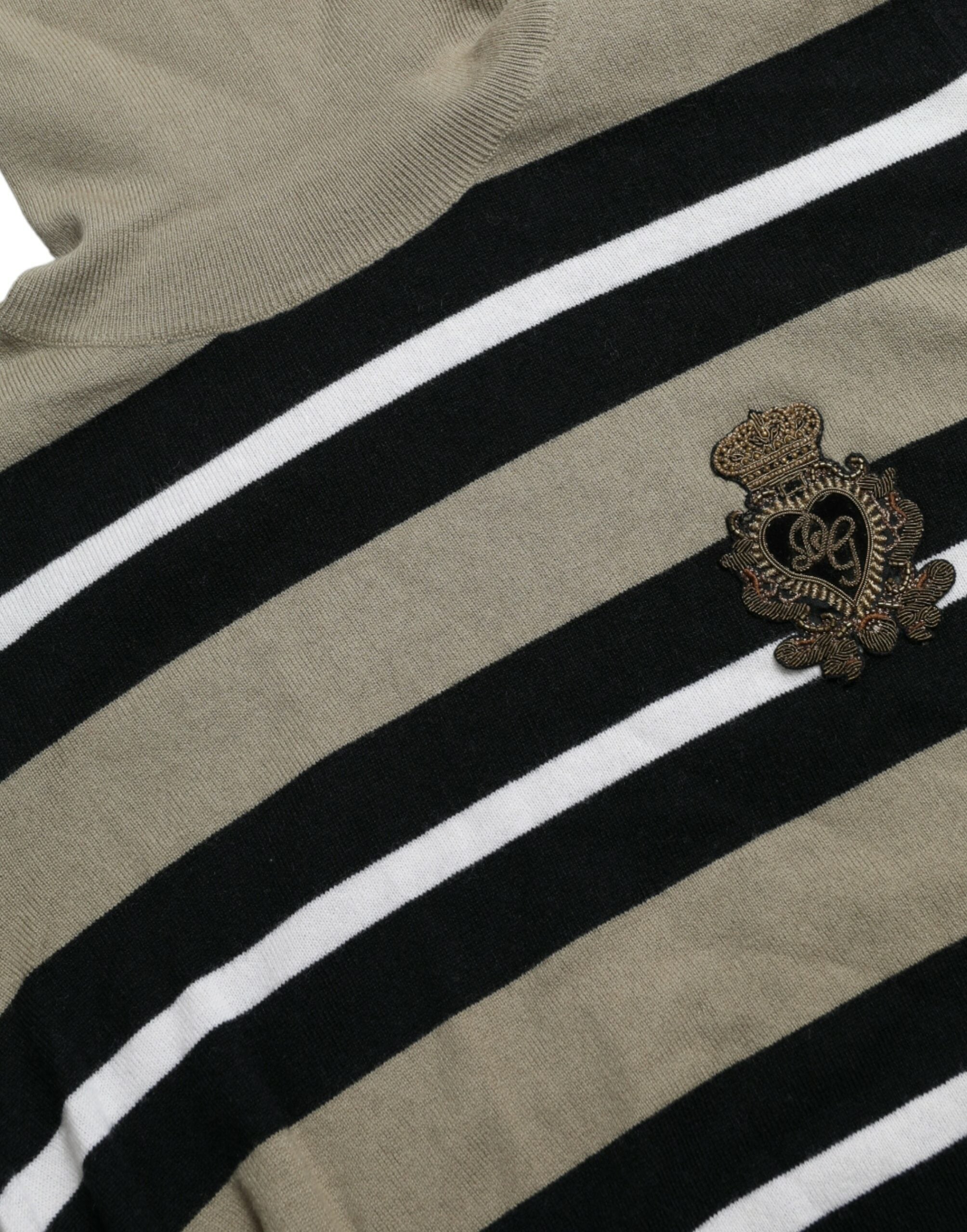 Dolce &amp; Gabbana Multicolor Stripe Wool Logo Pullover Sweater