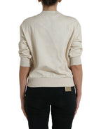 Dolce &amp; Gabbana Beige Jungle Printed Cotton Pullover Sweater