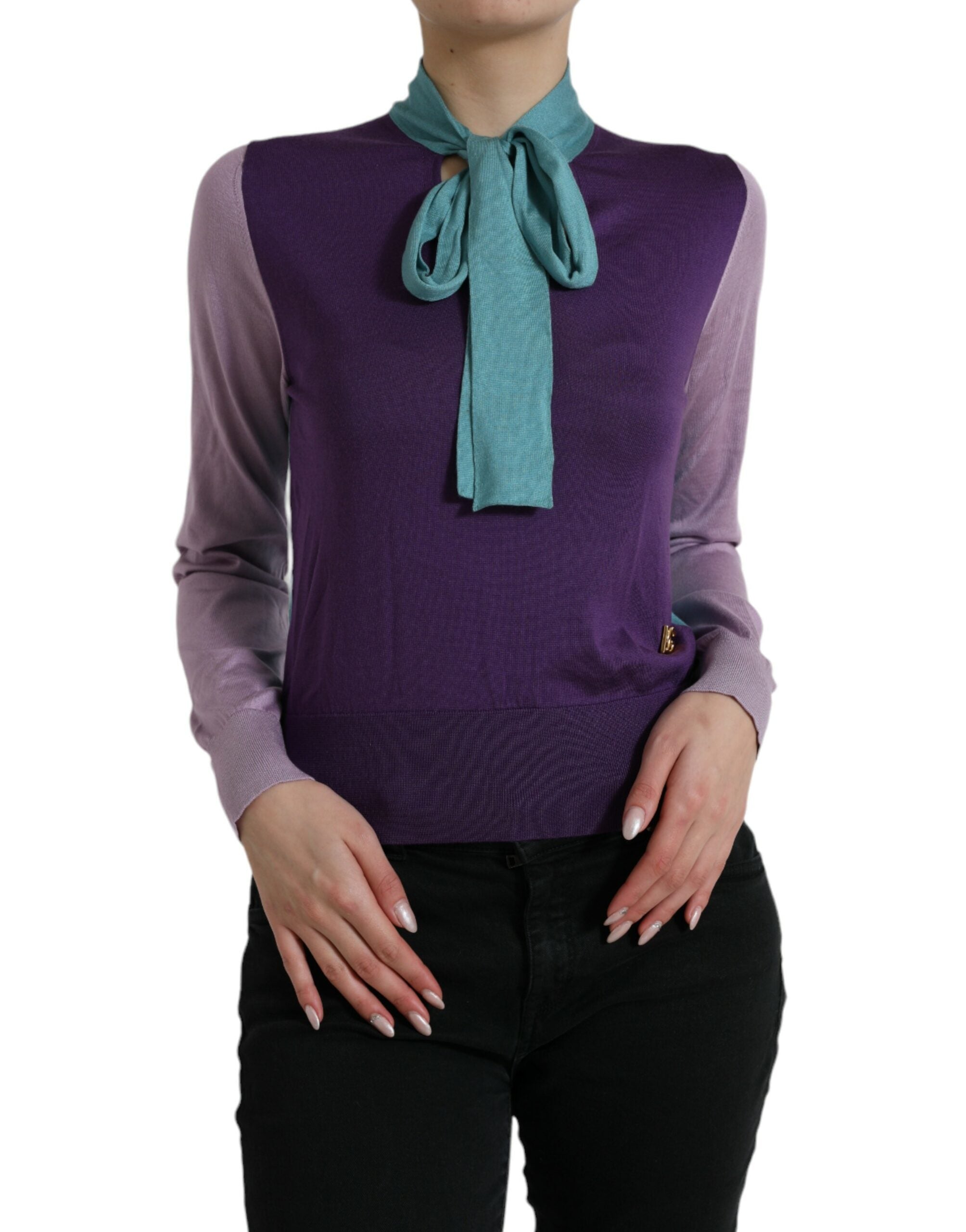Dolce &amp; Gabbana Multicolor Bow Fastening Pullover Sweater