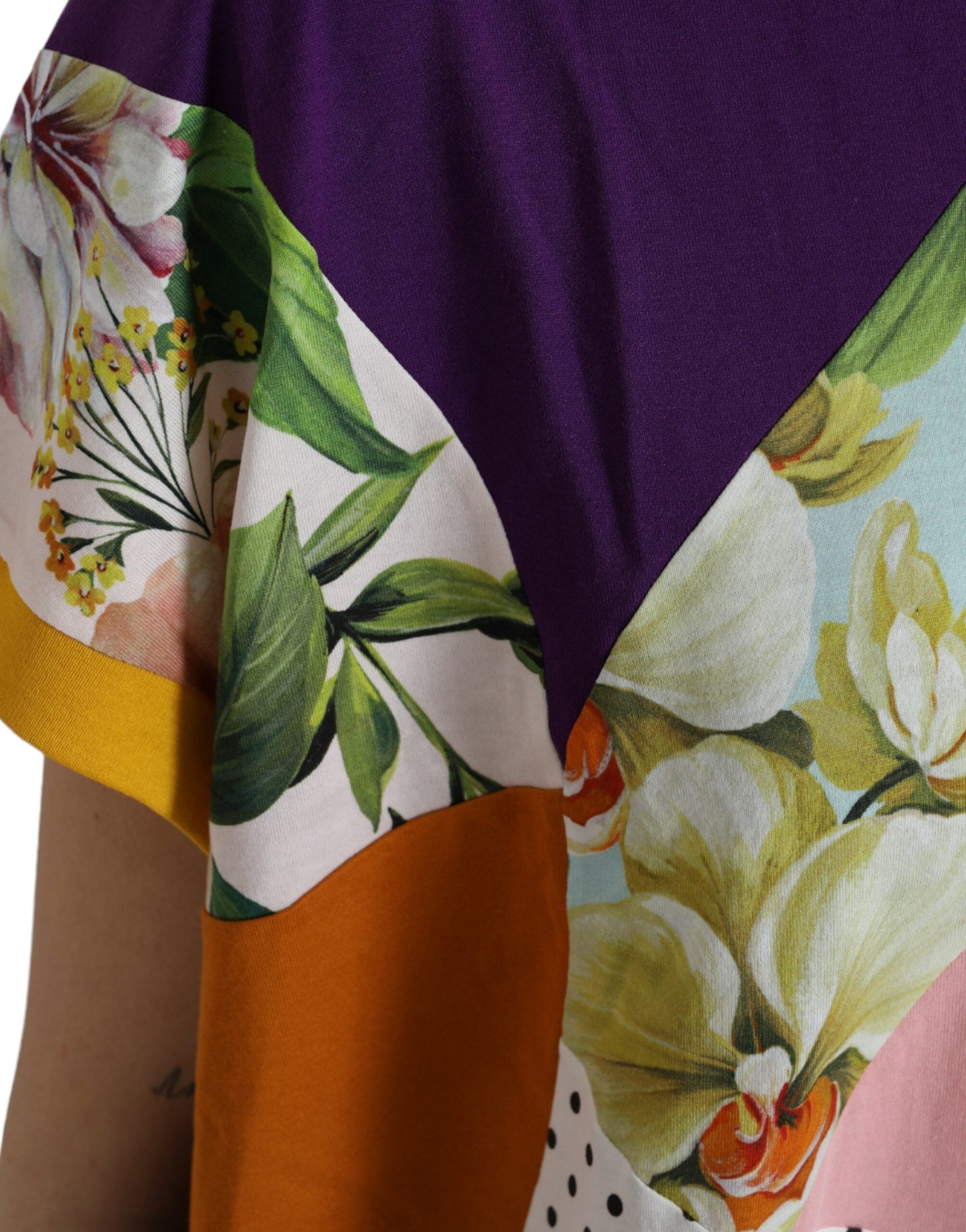 Dolce &amp; Gabbana Multicolor Patchwork Cotton Silk Blouse Top