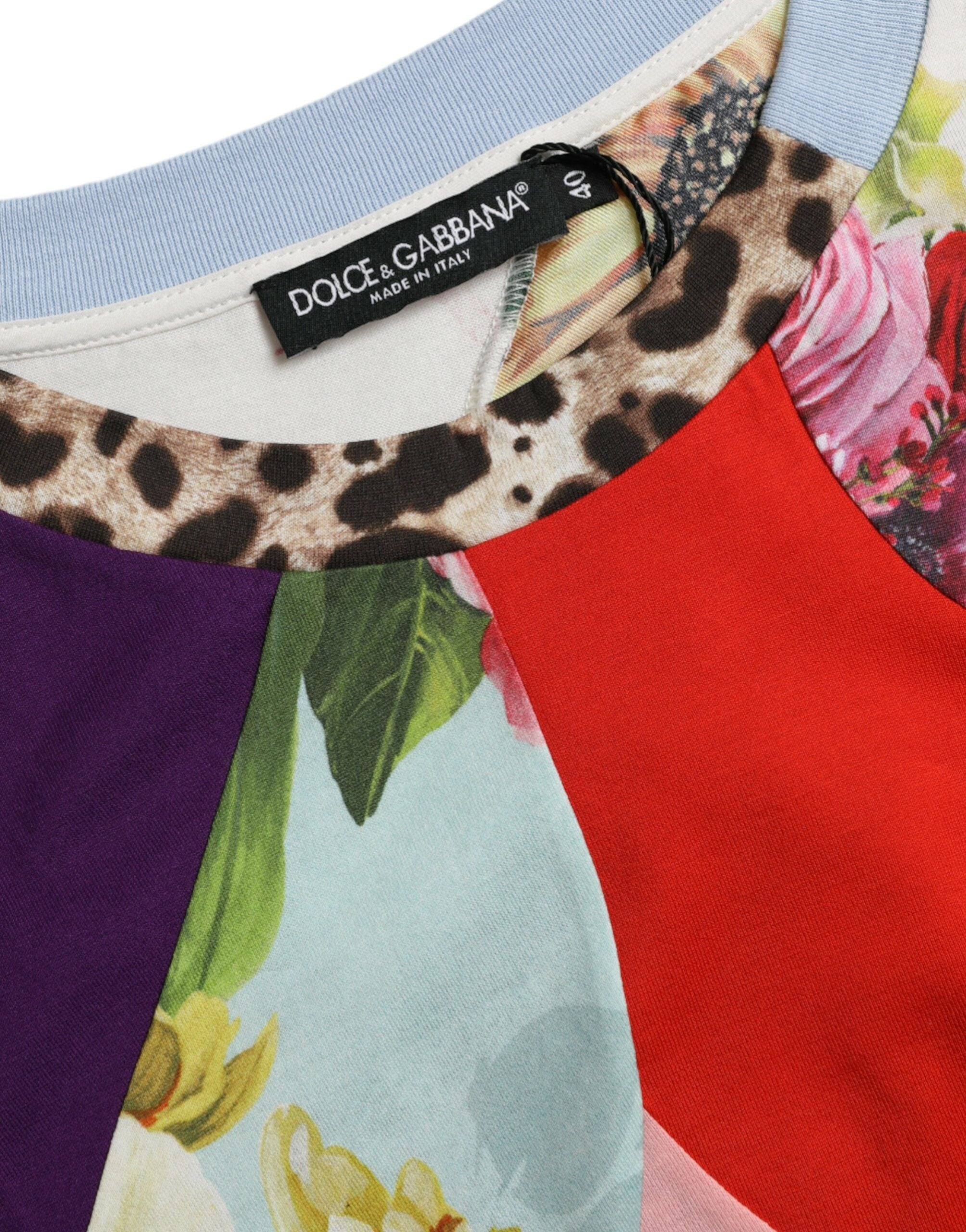 Dolce &amp; Gabbana Multicolor Patchwork Cotton Silk Blouse Top