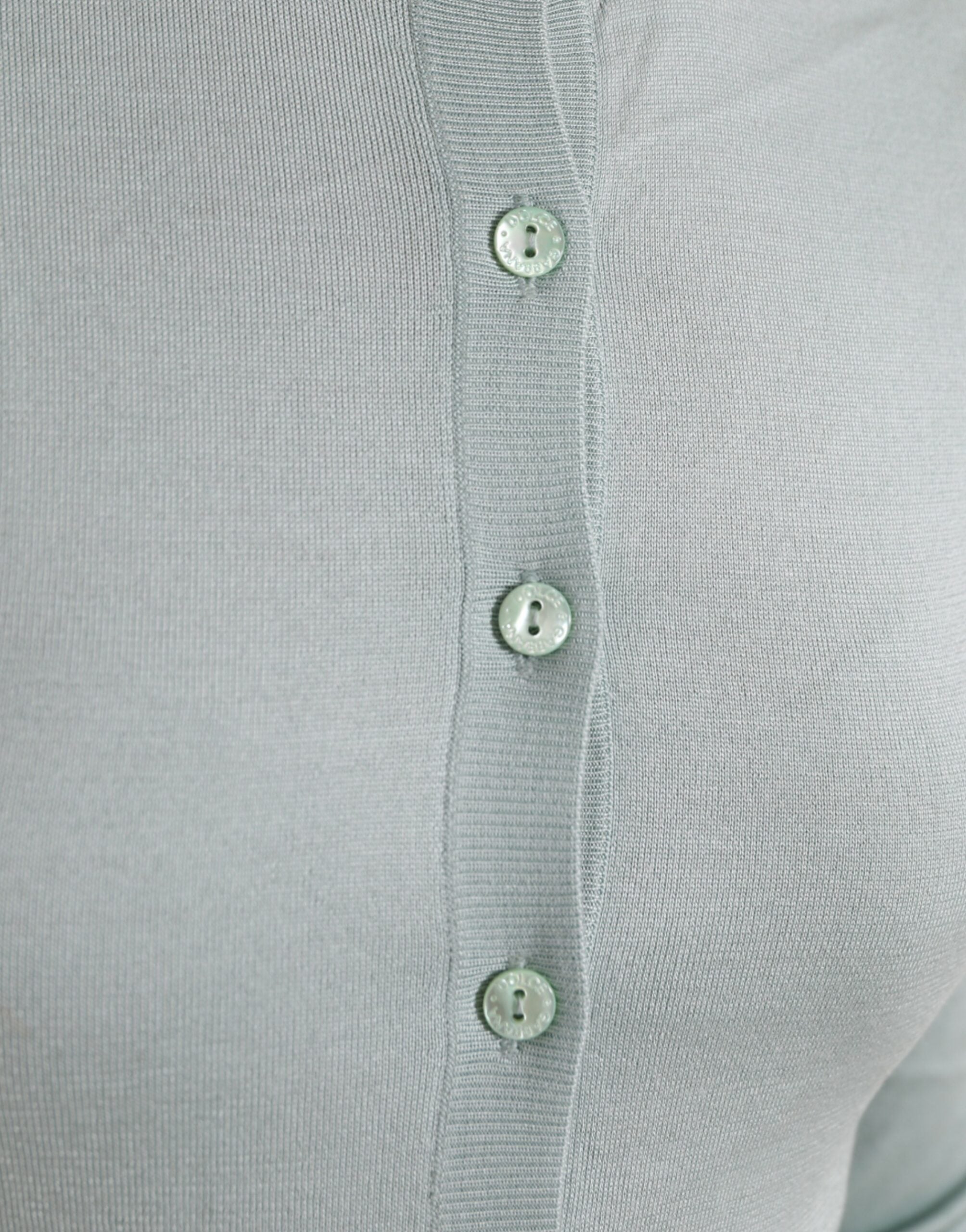 Dolce &amp; Gabbana Light Blue Silk Crew Neck Cardigan Sweater
