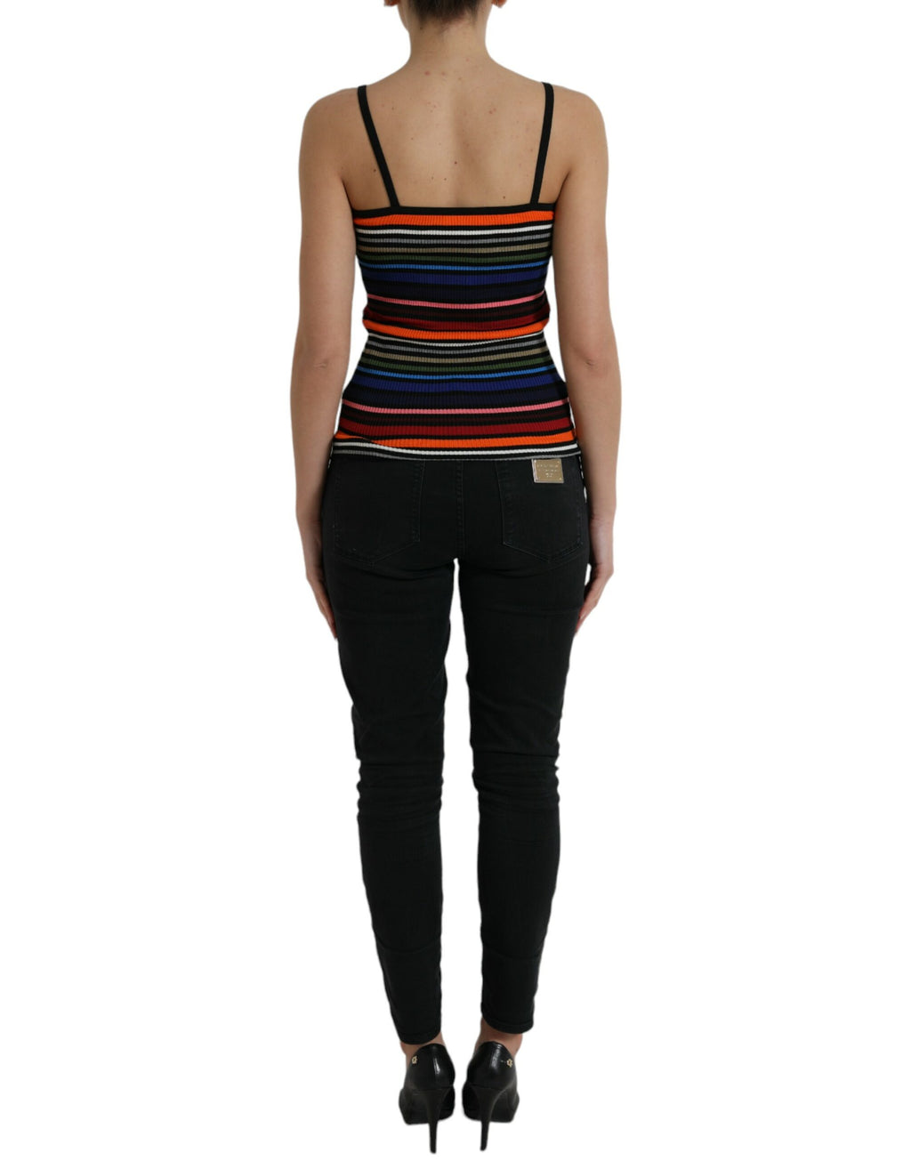 Dolce &amp; Gabbana Multicolor Stripes Spaghetti Strap Tank Top