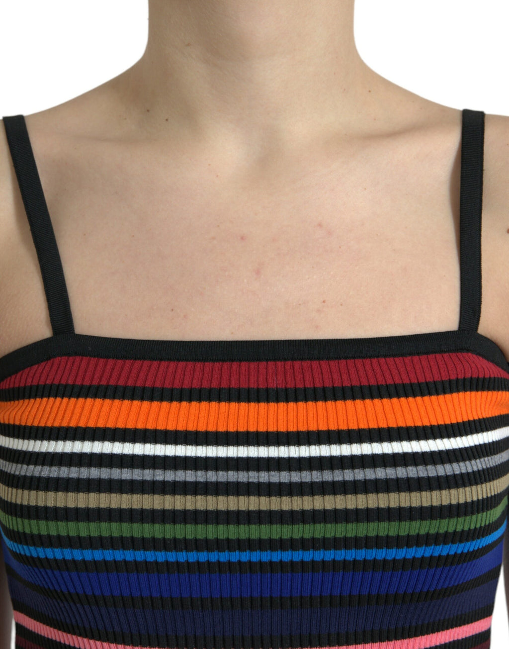 Dolce &amp; Gabbana Multicolor Stripes Spaghetti Strap Tank Top