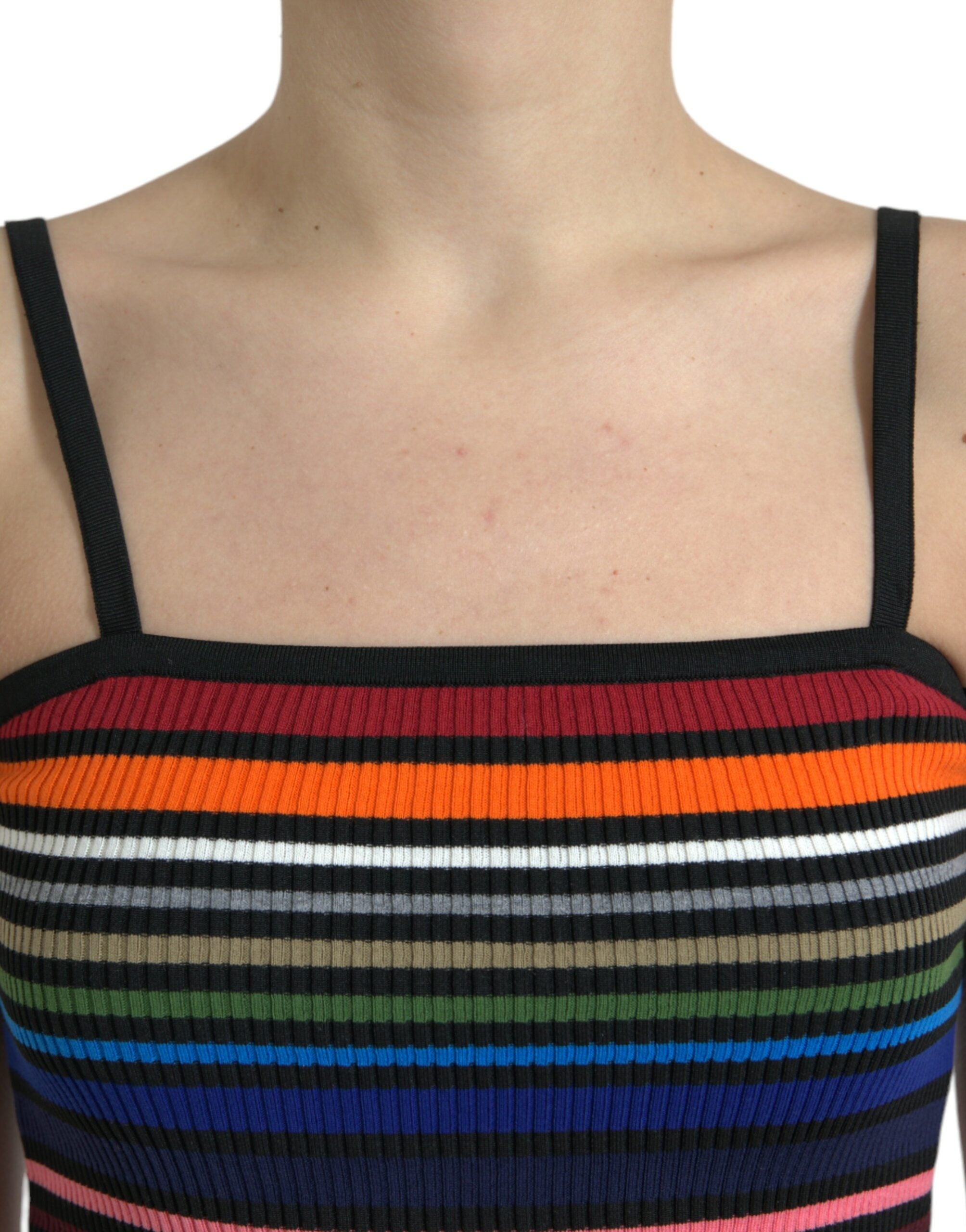 Dolce &amp; Gabbana Multicolor Stripes Spaghetti Strap Tank Top