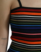 Dolce &amp; Gabbana Multicolor Stripes Spaghetti Strap Tank Top