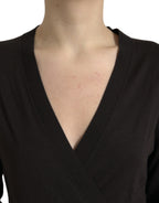 Dolce &amp; Gabbana Black Wool V-neck Crossed Cardigan Sweater