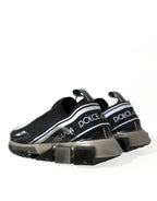 Dolce &amp; Gabbana Black White Slip On Sneakers Sorrento Shoes