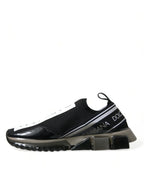 Dolce &amp; Gabbana Black White Slip On Sneakers Sorrento Shoes