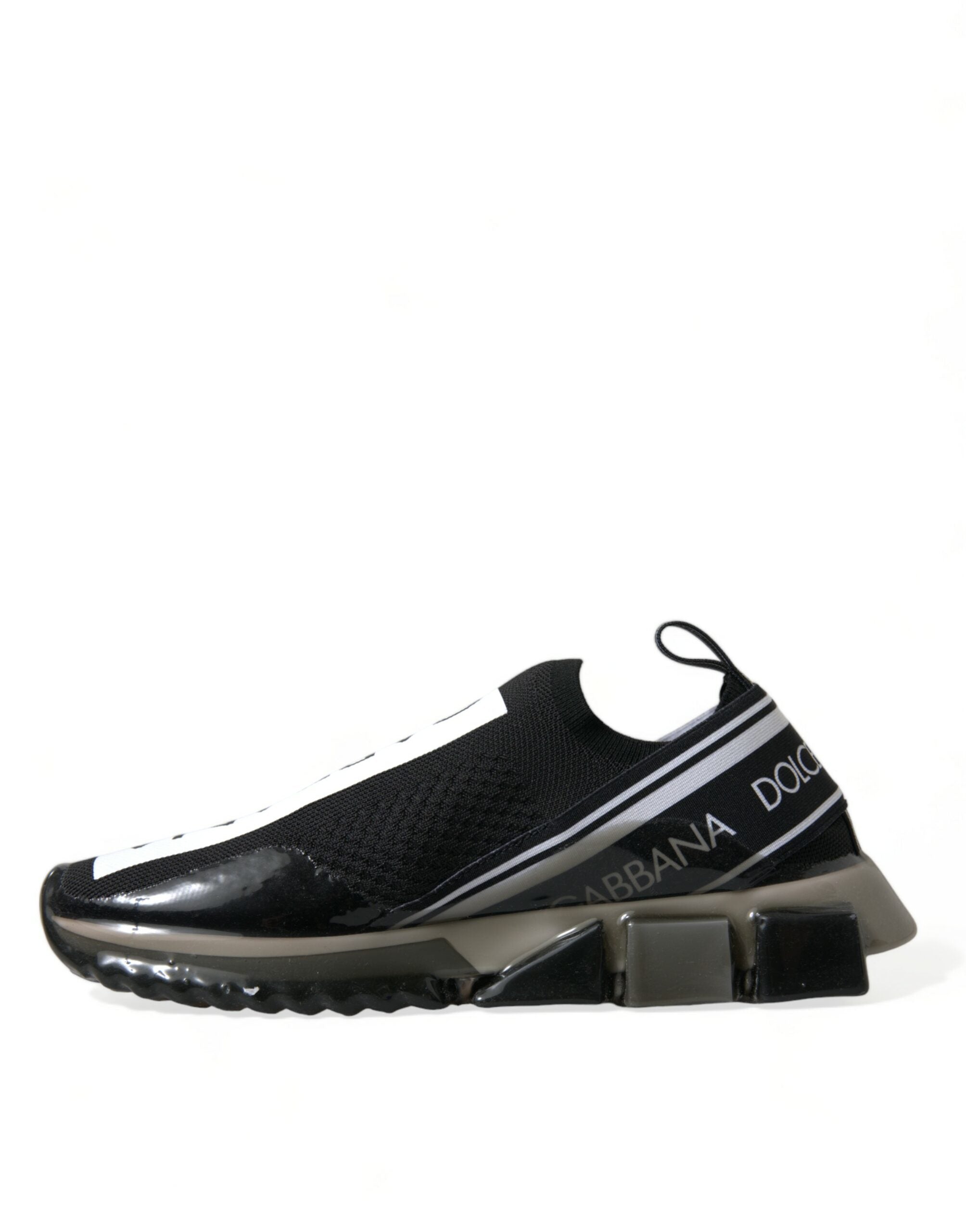 Dolce &amp; Gabbana Black White Slip On Sneakers Sorrento Shoes