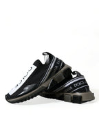 Dolce &amp; Gabbana Black White Slip On Sneakers Sorrento Shoes