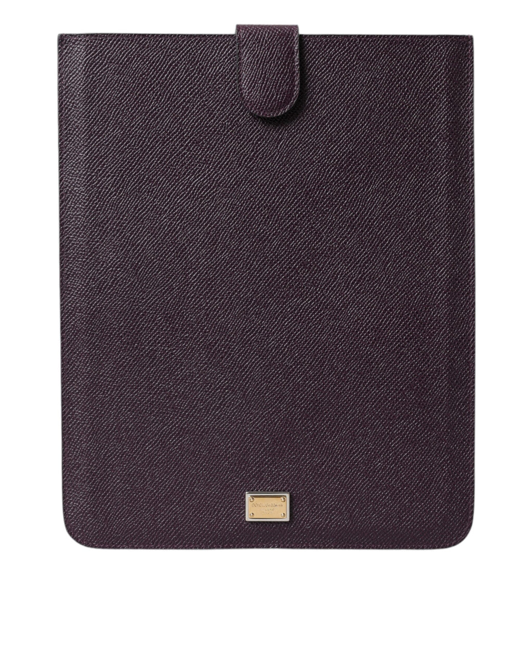 Dolce &amp; Gabbana Dark Brown Leather Logo Plaque Cover Sleeve Tablet Case