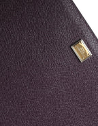 Dolce &amp; Gabbana Dark Brown Leather Logo Plaque Cover Sleeve Tablet Case