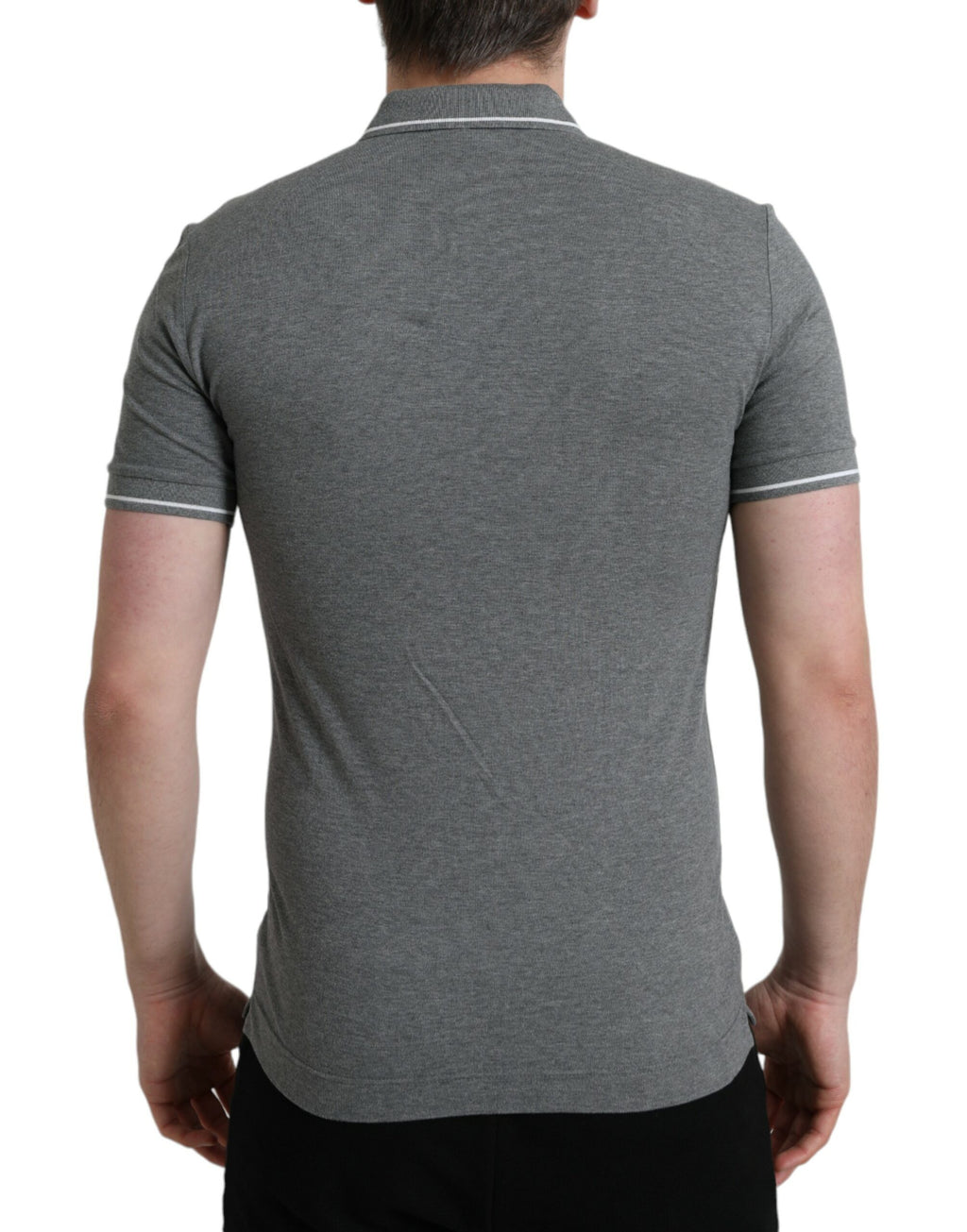 Dolce &amp; Gabbana Gray Collared Short Sleeve Crown T-shirt