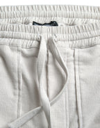 Dolce &amp; Gabbana Beige Cotton Corduroy Logo Bermuda Shorts