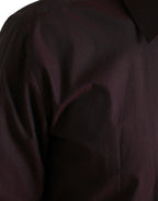 Dolce &amp; Gabbana Maroon Jacquard Formal Dress MARTINI Shirt