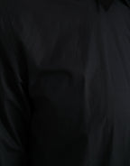 Dolce &amp; Gabbana Navy Blue Cotton Collared Formal Dress Shirt