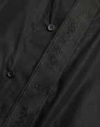 Dolce &amp; Gabbana Black Cotton Logo Formal GOLD Dress Shirt