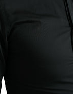 Dolce &amp; Gabbana Black Cotton Silk Formal GOLD Dress Shirt