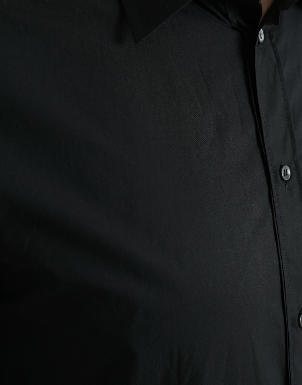 Dolce &amp; Gabbana Black Cotton Men Formal GOLD Dress Shirt
