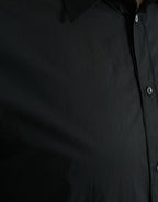 Dolce &amp; Gabbana Black Cotton Men Formal GOLD Dress Shirt