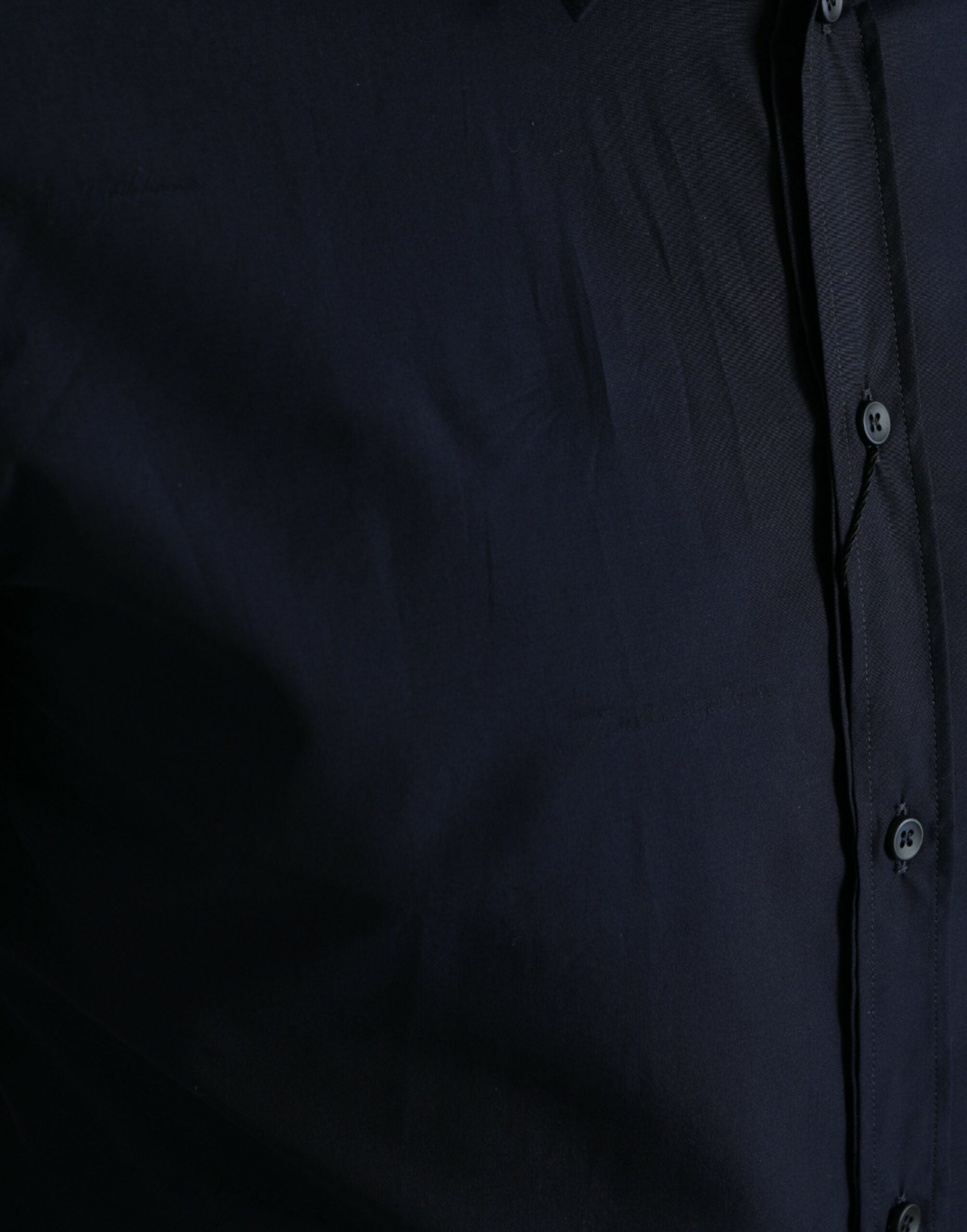 Dolce &amp; Gabbana Navy Blue Slim Fit Formal GOLD Dress Shirt