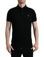 Dolce &amp; Gabbana Black Logo Collared Short Sleeve T-shirt