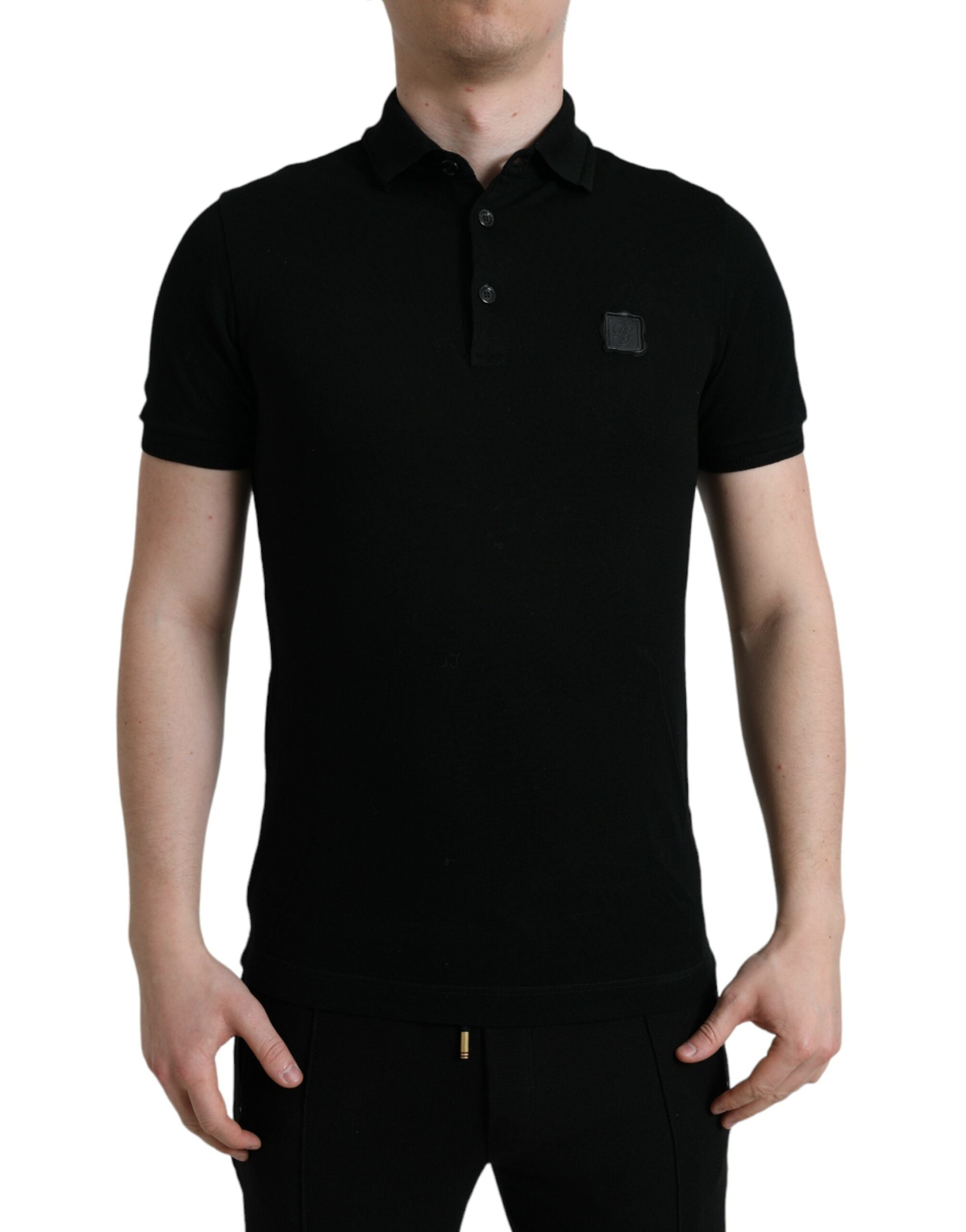 Dolce &amp; Gabbana Black Logo Collared Short Sleeve T-shirt