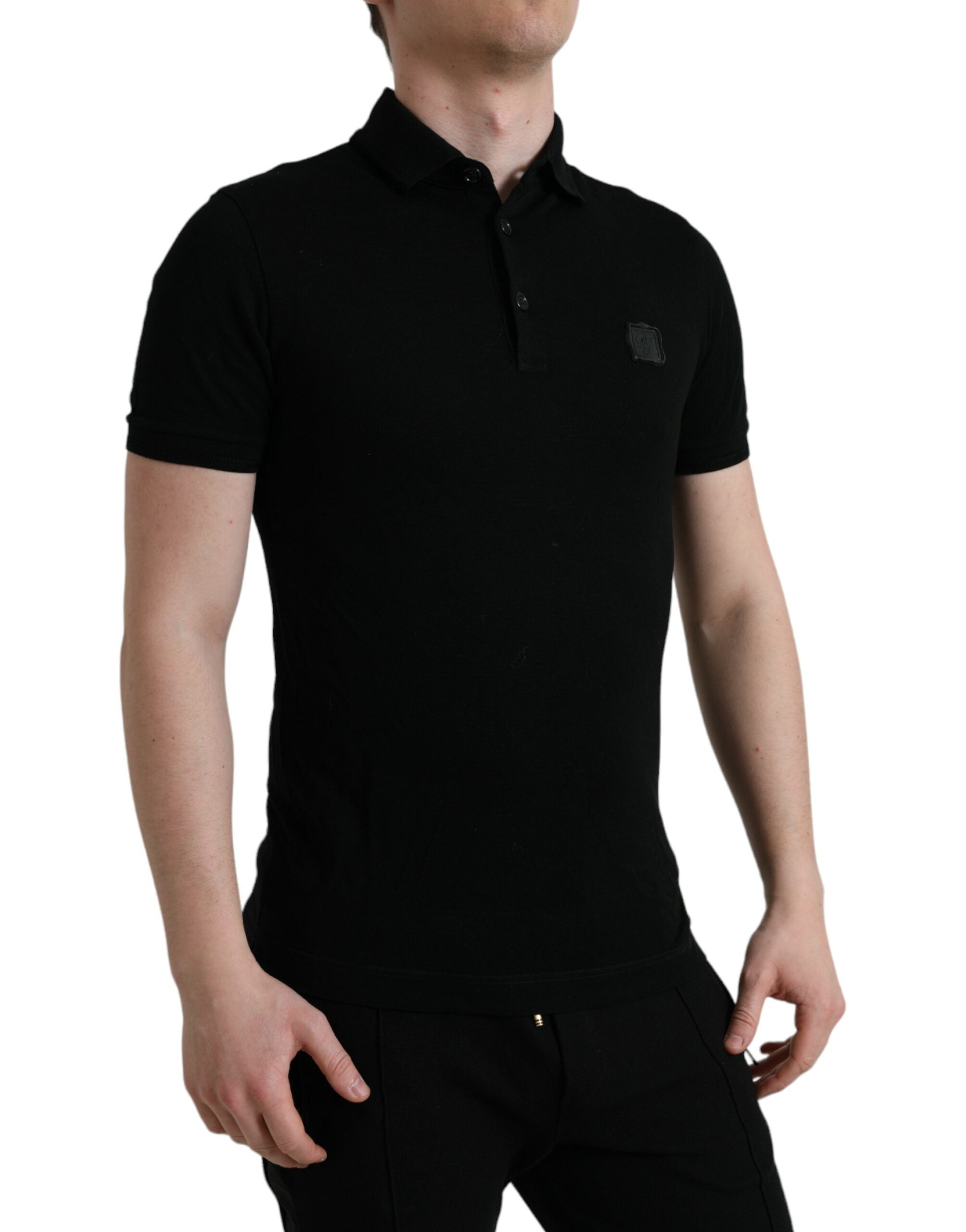 Dolce &amp; Gabbana Black Logo Collared Short Sleeve T-shirt