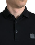 Dolce &amp; Gabbana Black Logo Collared Short Sleeve T-shirt