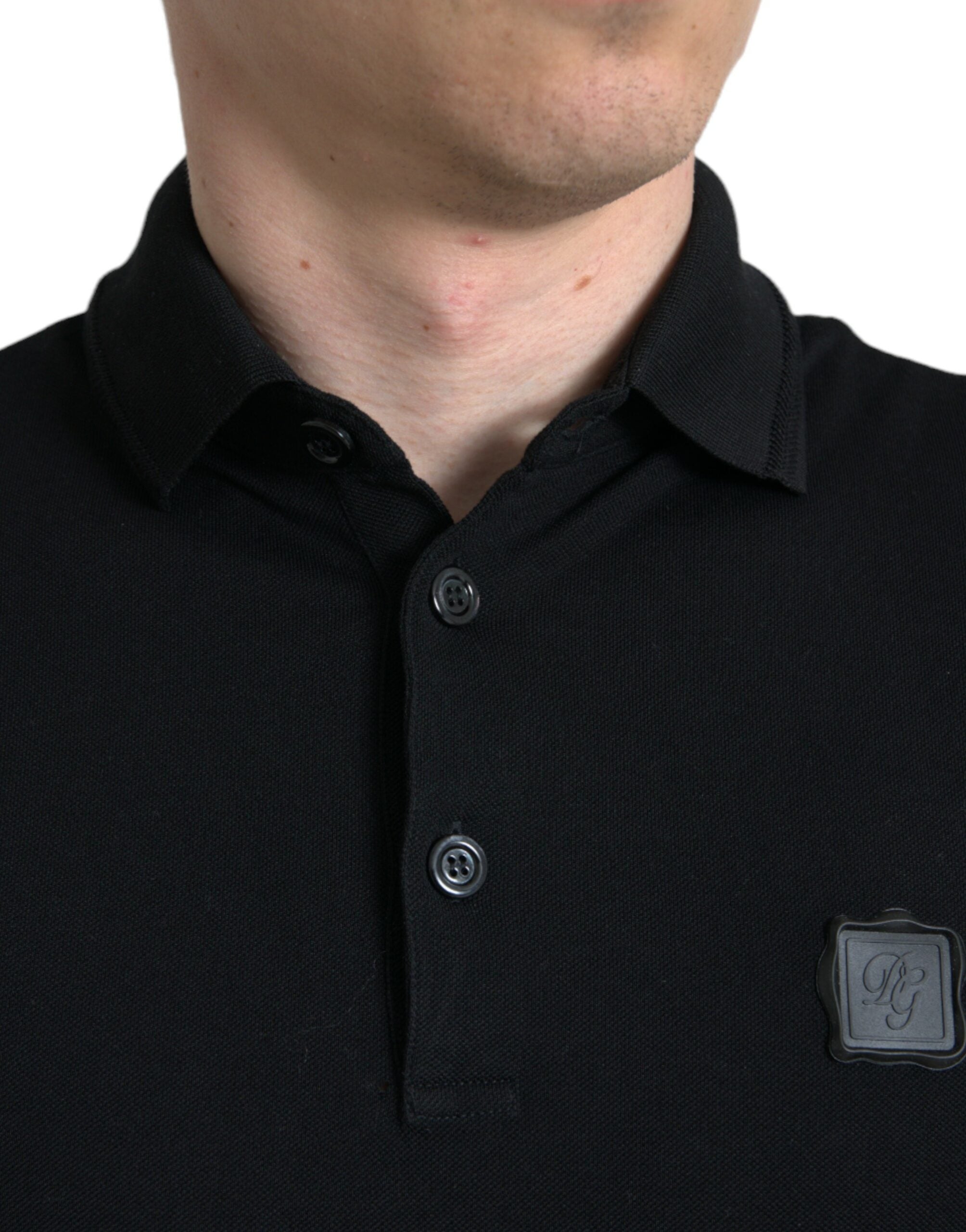Dolce &amp; Gabbana Black Logo Collared Short Sleeve T-shirt