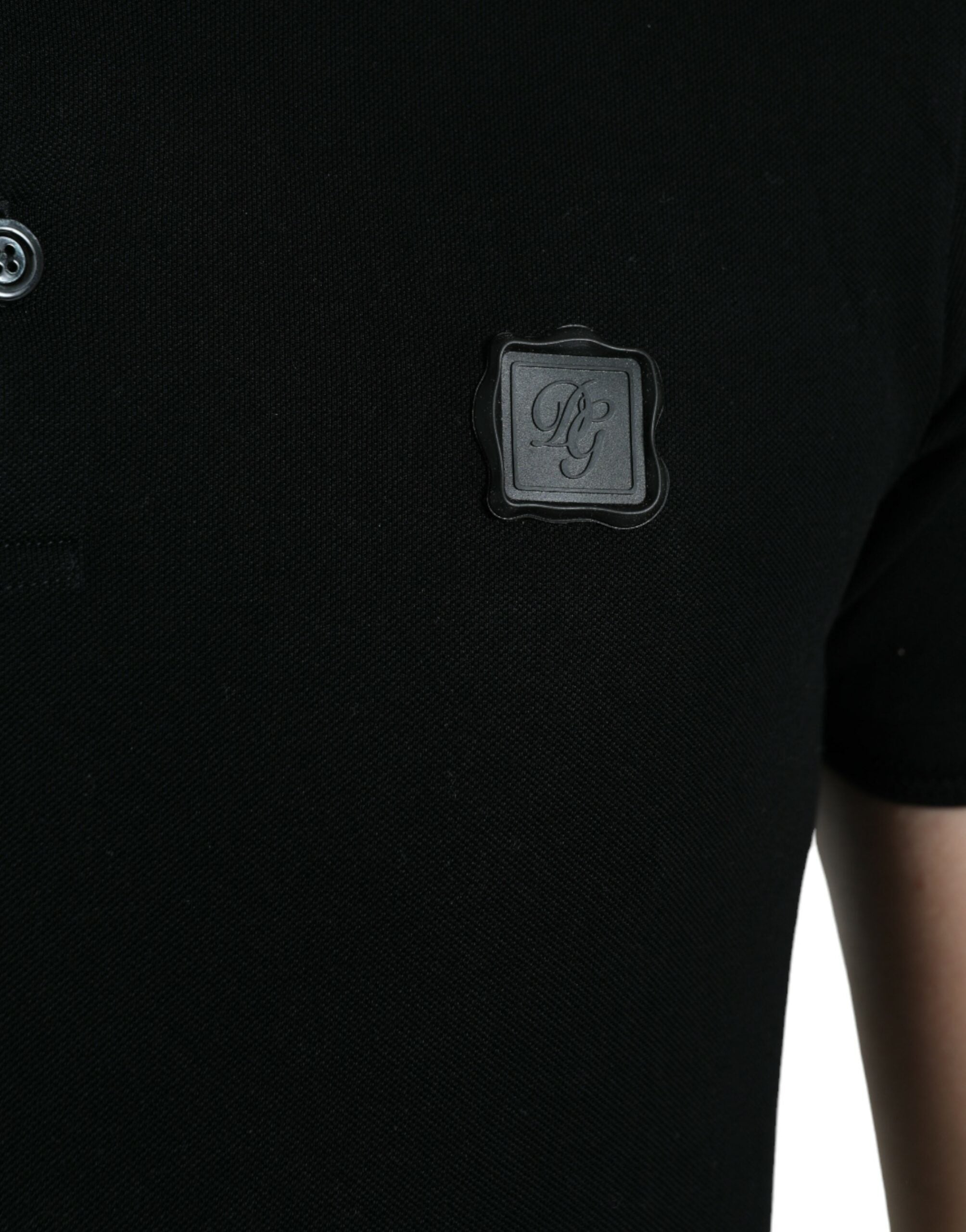 Dolce &amp; Gabbana Black Logo Collared Short Sleeve T-shirt