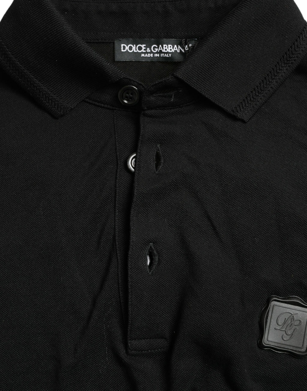 Dolce &amp; Gabbana Black Logo Collared Short Sleeve T-shirt