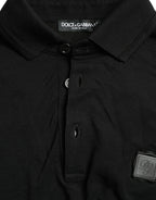 Dolce &amp; Gabbana Black Logo Collared Short Sleeve T-shirt